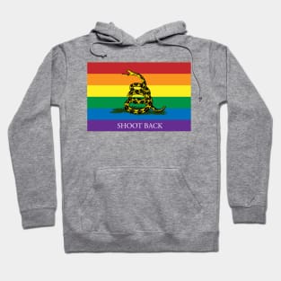 Shoot Back Rainbow Gadsden Flag Hoodie